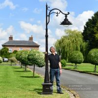 Antique Brown Ornate Gothic Cast Iron Lamp Post Scale Photo