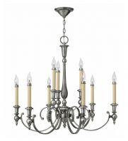 "Elvenmere" Antique Candle Effect Nickle Chandelier
