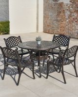 Antique Copper "Round Robin" Four Seater Table & Chair Set with BBQ Grill