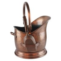 Traditional Helmet Coal Bucket in an Antique Copper Finish