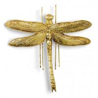 Dragonfly Wall Art in an Antique Gold Effect 