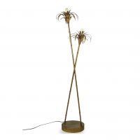 Palm Tree Floor Lamp with the Lamp Turned On