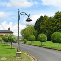Antique Pale Green Ornate Gothic Cast Iron Lamp Post 2.5m