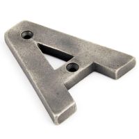 Antique Pewter 3 Inch Letter A Screw Fix Letter