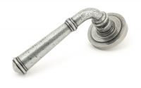 Antique Pewter Unsprung Lever Door Handle on Art Deco Rose Front