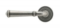 Antique Pewter Unsprung Lever Door Handle on Art Deco Rose