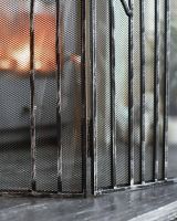 Close-Up of Pattern for Antique Silver Arched Three Fold Fire Guard