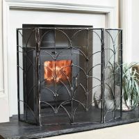 Antique Silver Art Deco Three Fold Fire Guard