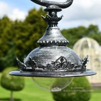 Antique Silver Lamp Post Luminaire With Glass Lense