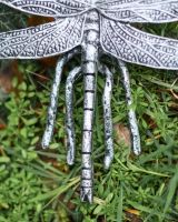 Close-Up of Amazing Detail on Dragonfly Garden Sculpture