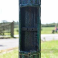 Antique Verdigris Green Lamp Post Column With Inspection Panel