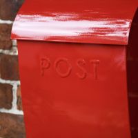 Close-Up of Red Finish on Apple Orchard” Red Berkley Hill Post Box With Lock