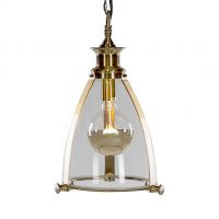 Arched Frame Hanging Pendant Light in a Brass Finish 