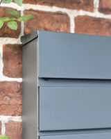 Close-Up of Grey Finish on Wall-Mounted Post Box