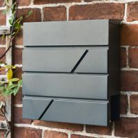 "Arlington" Grey Modern Wall Mounted Post Box & Newspaper Holder