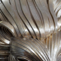 Close-up of the Gold Finish on the Artistic Lion Head Wall Art