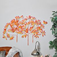 "Autumn Bushes" Wall Art in a Orange Finish