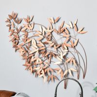 Autumn Leaves Gold Wall Art in a Modern Setting