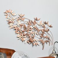 Autumn Leaves Gold Wall Art in Situ