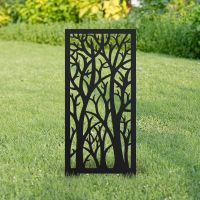 Autumnal Trees Garden Screen In Situ