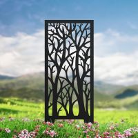 Autumnal Trees Garden Screen With Blue Background