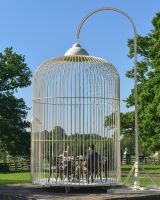 Deluxe Ivory Birdcage Garden Gazebo - "The Aviary Retreat"