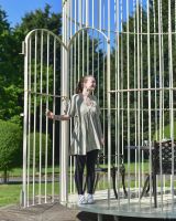 Scale image of steel garden birdcage gazebo