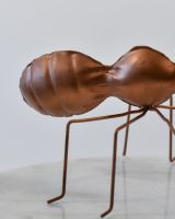 Close up of back detail on scrap metal art