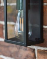 Close-up of the Matt Black Finish on the Wall Lantern