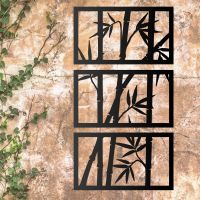 Bamboo Wall Art on a Stone Wall