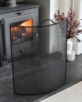 Top view of classic black curved fire guard