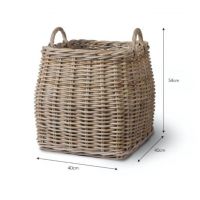 Woven Rattan Tapered Log Basket Measurements
