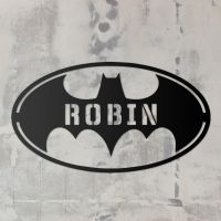 "Batman" Personalised Wall Art on a Rustic Wall
