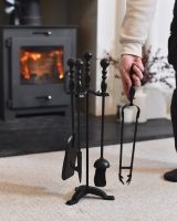 Scale image of black fireside companion set