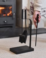 Scale image of modern black fireside companion set