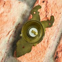 Back of Antique Bell push - Terminals for wiring to chime