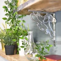 Bright Chrome Decorative Living Room Shelf Bracket