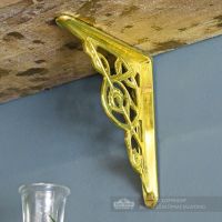 Small Trellis Brass Shelf Bracket