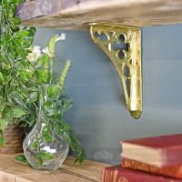Beautiful traditional polished brass shelf bracket