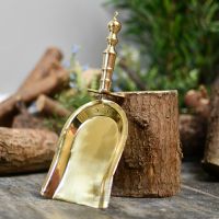 Polished brass fireside pan
