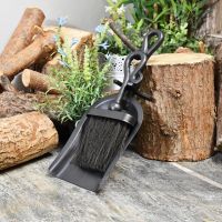 beautiful brush & pan set finished in black