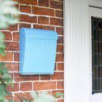 Light Blue contemporary post box 