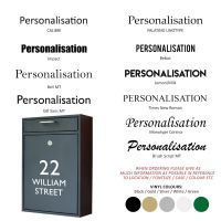 Personalisation options on wall mounted post box