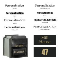 Finchley Rear opening Post Box font options