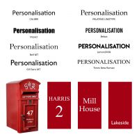  GR Post Box Personalisation available in selected fonts