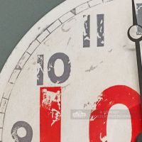Close up of Shabby chic print on wall clock