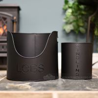Modern Kindling and Log Basket Set 