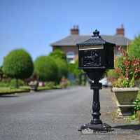 Ornate Huntington letter box finished in black