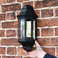 Scale image of black exterior wall lantern