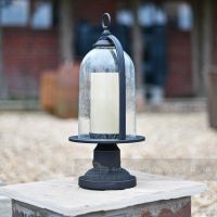 Traditional garden light on pillar